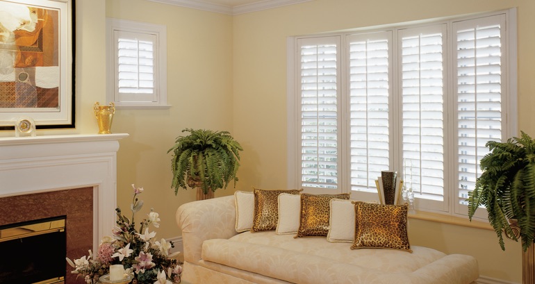 Salt Lake City living room shutters